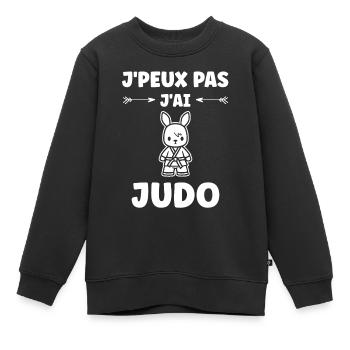judo - Sweat Premium enfant bio - noir - Devant - AI Model Kid Female (0cm)