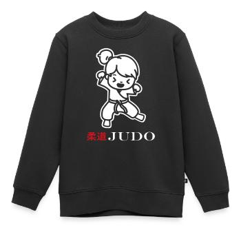 judo - Sweat Premium enfant bio - noir - Devant - AI Model Kid Female (0cm)