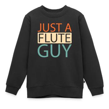 Flötist Flöte Just A Flute Guy - Kinder Premium Organic Sweatshirt - Schwarz - Vorne - AI Model Kid Female (0cm)