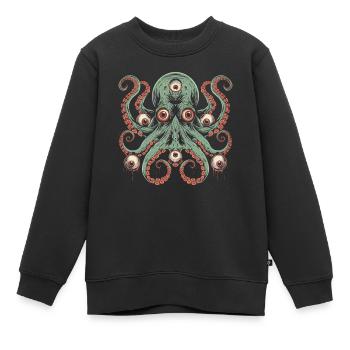 Weirdcore Ästhetischer Oktopus Augäpfel Cthulhu St - Kinder Premium Organic Sweatshirt - Schwarz - Vorne - AI Model Kid Female (0cm)
