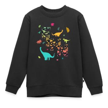 FINN - Schöner Jungen Name mit Dinosaurier - Kinder Premium Organic Sweatshirt - Schwarz - Vorne - AI Model Kid Female (0cm)