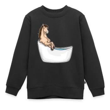 Baignoire pour chevaux - Sweat Premium enfant bio - noir - Devant - AI Model Kid Female (0cm)
