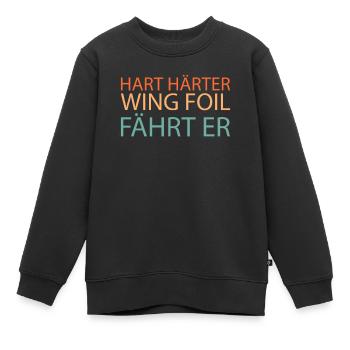 Wing Surf Wing Foil - Kinder Premium Organic Sweatshirt - Schwarz - Vorne - AI Model Kid Female (0cm)