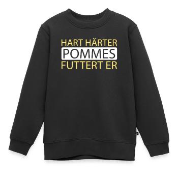 Français frites frites - Sweat Premium enfant bio - noir - Devant - AI Model Kid Female (0cm)