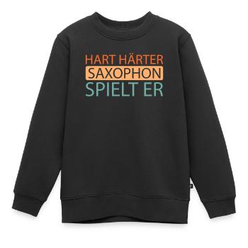 Saxophon Saxofon - Kinder Premium Organic Sweatshirt - Schwarz - Vorne - AI Model Kid Female (0cm)
