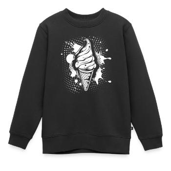 Glace molle - Sweat Premium enfant bio - noir - Devant - AI Model Kid Female (0cm)