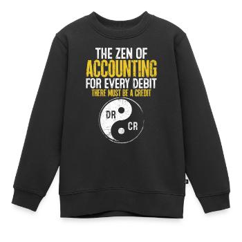 Das Zen der Buchhaltung Lustig CPA Finanzen - Kinder Premium Organic Sweatshirt - Schwarz - Vorne - AI Model Kid Female (0cm)