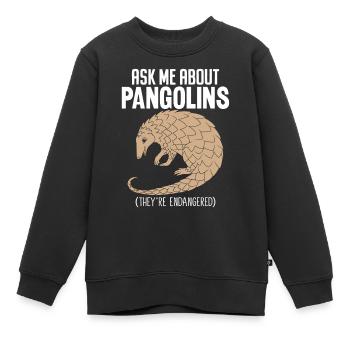Frag mich nach Schuppentieren nachtaktiv vom Aussterben bedroht - Kinder Premium Organic Sweatshirt - Schwarz - Vorne - AI Model Kid Female (0cm)