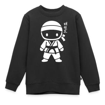 taekwondo - Sweat Premium enfant bio - noir - Devant - AI Model Kid Female (0cm)