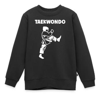 taekwondo - Sweat Premium enfant bio - noir - Devant - AI Model Kid Female (0cm)