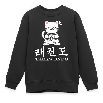 Taekwondo - Kinder Premium Organic Sweatshirt - Schwarz - Vorne - AI Model Kid Female (0cm)