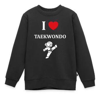 Taekwondo - Kinder Premium Organic Sweatshirt - Schwarz - Vorne - AI Model Kid Female (0cm)