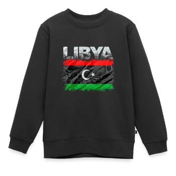 Libyen - Kinder Premium Organic Sweatshirt - Schwarz - Vorne - AI Model Kid Female (0cm)