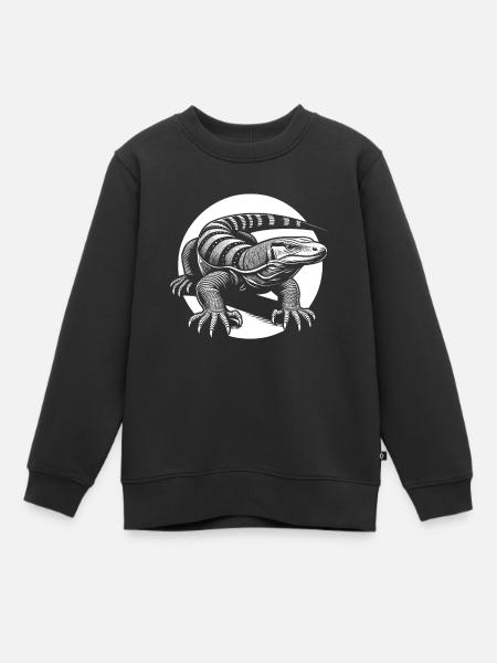 Komodowaran Waraneidechse - Kinder Premium Organic Sweatshirt - Schwarz