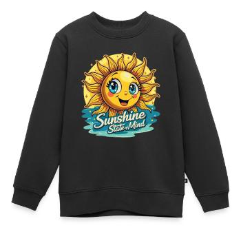 SONNENSCHEIN-GEMÜTSZUSTAND - Kinder Premium Organic Sweatshirt - Schwarz - Vorne - AI Model Kid Female (0cm)