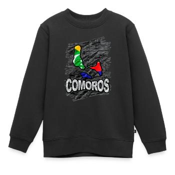 Comoros - Kids Premium Organic Sweatshirt - black - Front - AI Model Kid Female (0cm)