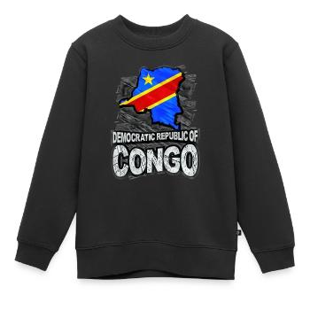 Congo - Sweat Premium enfant bio - noir - Devant - AI Model Kid Female (0cm)