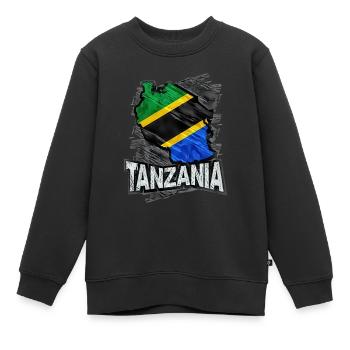 Tanzanie - Sweat Premium enfant bio - noir - Devant - AI Model Kid Female (0cm)