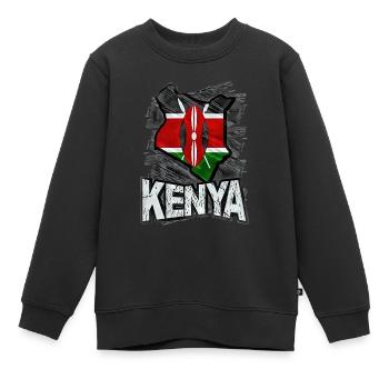 Kenia - Kinder Premium Organic Sweatshirt - Schwarz - Vorne - AI Model Kid Female (0cm)