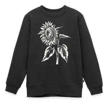 Sonnenblume Blume Botanisch Vintage Kunst Blumen - Kinder Premium Organic Sweatshirt - Schwarz - Vorne - AI Model Kid Female (0cm)