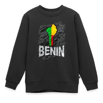 Bénin - Sweat Premium enfant bio - noir - Devant - AI Model Kid Female (0cm)
