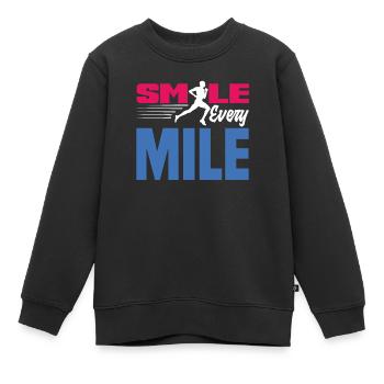Lächle Bei Jedem Kilometer - Kinder Premium Organic Sweatshirt - Schwarz - Vorne - AI Model Kid Female (0cm)
