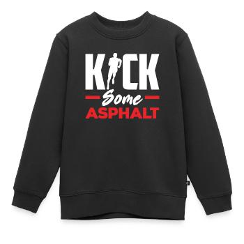 Donnez un coup de pied à la course sur asphalte - Sweat Premium enfant bio - noir - Devant - AI Model Kid Female (0cm)