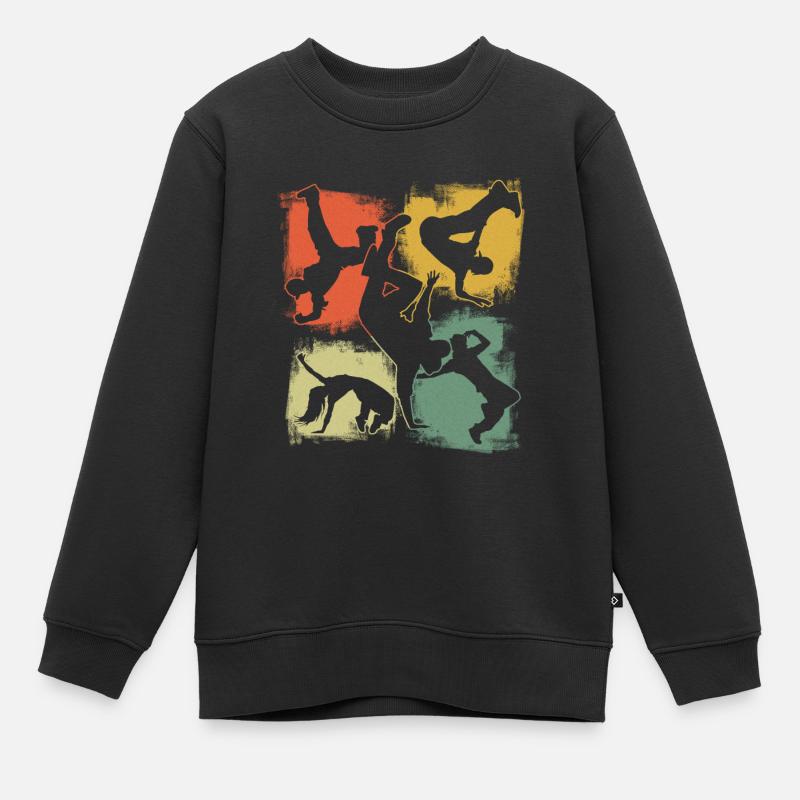Breakdance Breakdance B-boy Cascadeur Danseur de rue - Sweat Premium enfant bio - noir
