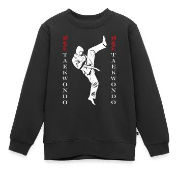 Taekwondo - Kinder Premium Organic Sweatshirt - Schwarz - Vorne - AI Model Kid Female (0cm)