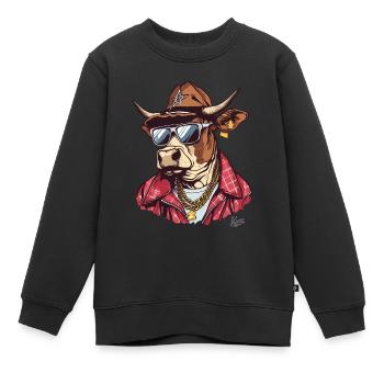 Super Cooler Ranger Cowboy Stier - Kinder Premium Organic Sweatshirt - Schwarz - Vorne - AI Model Kid Female (0cm)