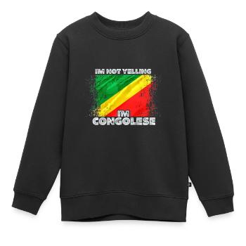 Congo - Sweat Premium enfant bio - noir - Devant - AI Model Kid Female (0cm)