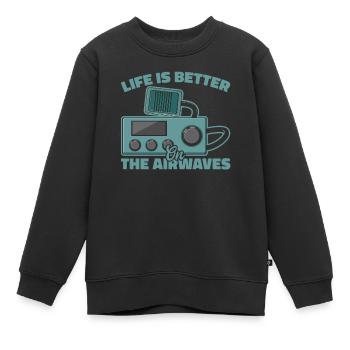 Ham Radio Amateur Radio Amateur Radio - Sweat Premium enfant bio - noir - Devant - AI Model Kid Female (0cm)
