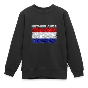 Niederlande - Kinder Premium Organic Sweatshirt - Schwarz - Vorne - AI Model Kid Female (0cm)