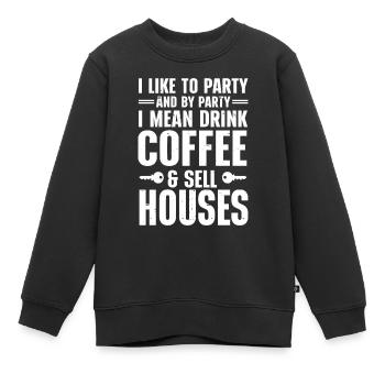 Agent immobilier Agent immobilier - Sweat Premium enfant bio - noir - Devant - AI Model Kid Female (0cm)