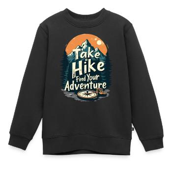 MACHEN SIE EINE WANDERUNG FINDEN SIE IHR ABENTEUER - Kinder Premium Organic Sweatshirt - Schwarz - Vorne - AI Model Kid Female (0cm)