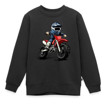Motocross und Dirt bike für Kinder - Kinder Premium Organic Sweatshirt - Schwarz - Vorne - AI Model Kid Female (0cm)
