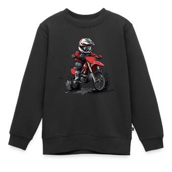 Motocross und Dirt bike - Kinder Premium Organic Sweatshirt - Schwarz - Vorne - AI Model Kid Female (0cm)