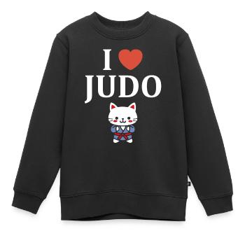 judo - Sweat Premium enfant bio - noir - Devant - AI Model Kid Female (0cm)