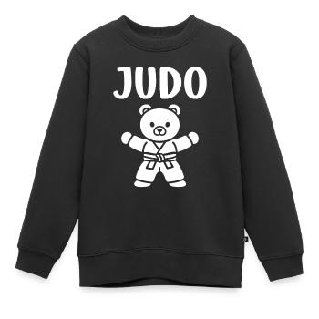 judo - Sweat Premium enfant bio - noir - Devant - AI Model Kid Female (0cm)