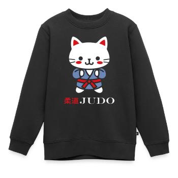 judo - Sweat Premium enfant bio - noir - Devant - AI Model Kid Female (0cm)