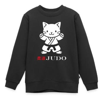 judo - Sweat Premium enfant bio - noir - Devant - AI Model Kid Female (0cm)