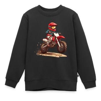 Motocross für Kinder - Kinder Premium Organic Sweatshirt - Schwarz - Vorne - AI Model Kid Female (0cm)
