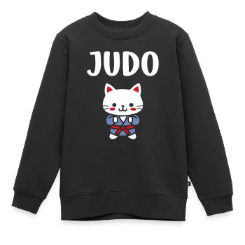 judo - Sweat Premium enfant bio - noir - Devant - AI Model Kid Female (0cm)