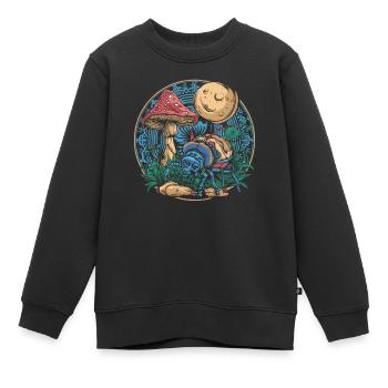 Fairycore Mushrooms Luna Moth - Kids Premium Organic Sweatshirt - black - Front - AI Model Kid Female (0cm)