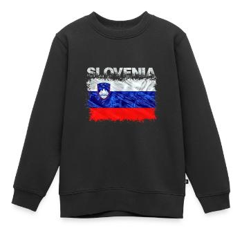 Slowenien - Kinder Premium Organic Sweatshirt - Schwarz - Vorne - AI Model Kid Female (0cm)