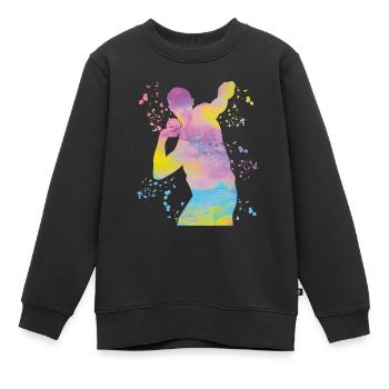 Lanceur de poids Colorsplash Lancer de poids - Sweat Premium enfant bio - noir - Devant - AI Model Kid Female (0cm)