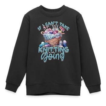 Tricot au crochet - Sweat Premium enfant bio - noir - Devant - AI Model Kid Female (0cm)