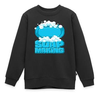 Seifenherstellung Anleitung - Kinder Premium Organic Sweatshirt - Schwarz - Vorne - AI Model Kid Female (0cm)