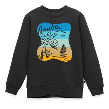 Aruba I Strand Meer Surfen Urlaub Palmen - Kinder Premium Organic Sweatshirt - Schwarz - Vorne - AI Model Kid Female (0cm)