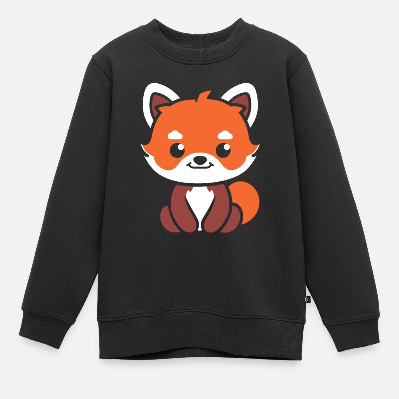 Panda roux - Sweat Premium enfant bio - noir